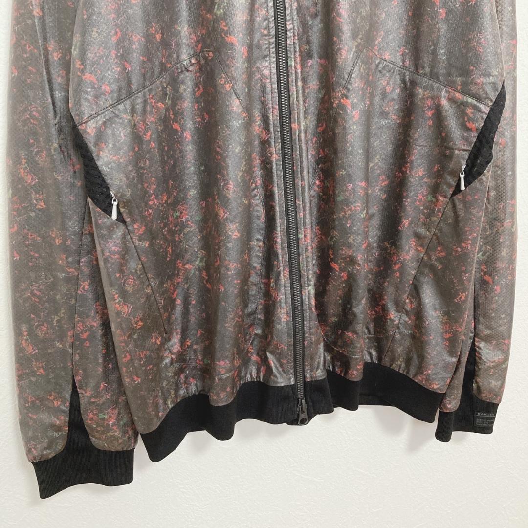 OAKLEY ジップナイロンジャケット　総柄ブルゾン　XL