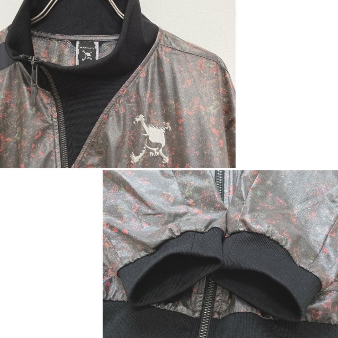 OAKLEY ジップナイロンジャケット　総柄ブルゾン　XL