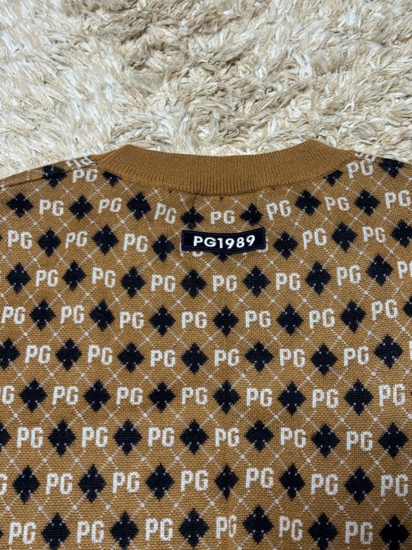 PEARLY GATES 総柄PGロゴセーター ブラウン