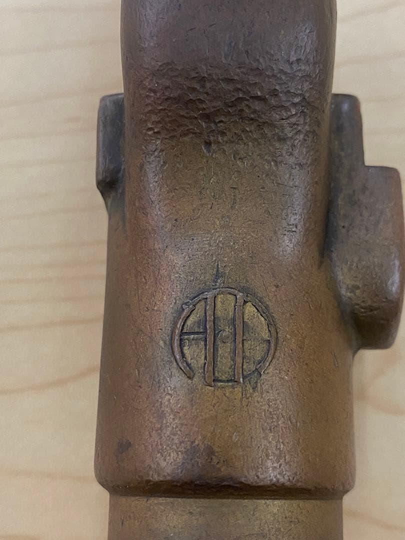 ◎⭐︎ 国鉄　ブレーキハンドル　木製グリップ　鉄道放出品　昭和レトロ　レバー　鉄道