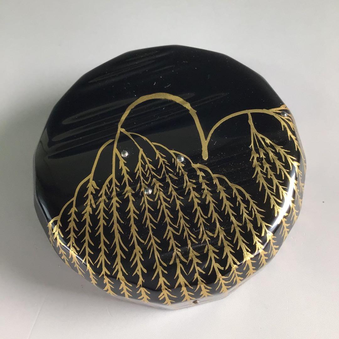 Ｒ２７１　棗　『蒔絵師　西村弘峰作』『認得斉好写』『柳棗』　共箱　茶道具