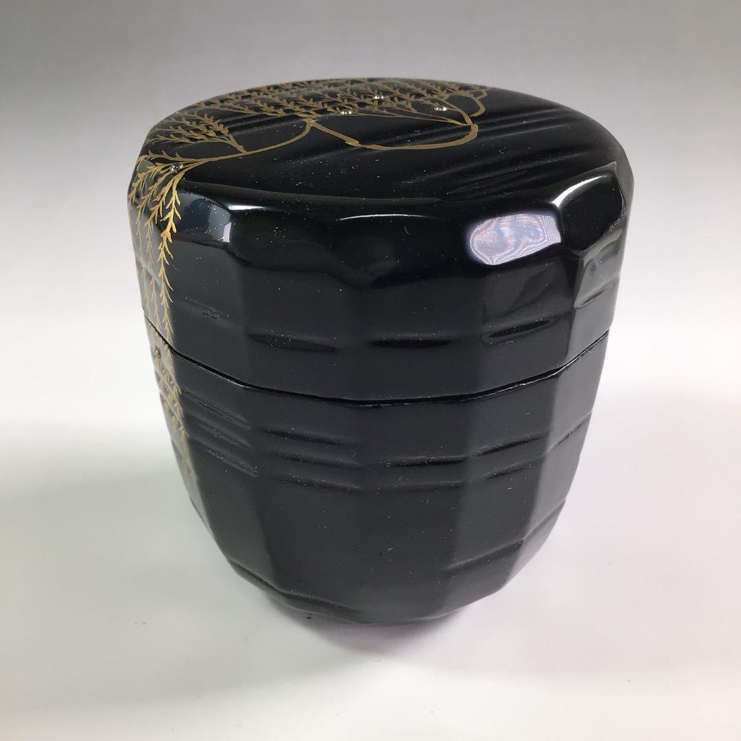 Ｒ２７１　棗　『蒔絵師　西村弘峰作』『認得斉好写』『柳棗』　共箱　茶道具