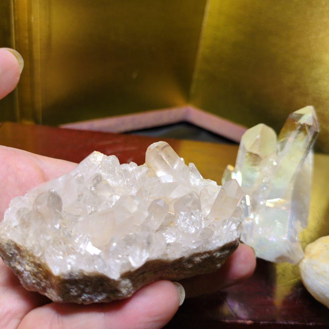 水晶クラスター2点とジオードの3点セット合計440kg 天然石 パワーストーン