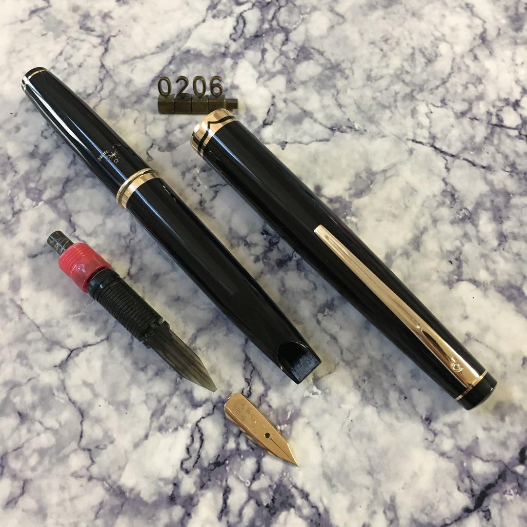 #0206 オーバーホール済み 万年筆 PLATINUMショート 18k