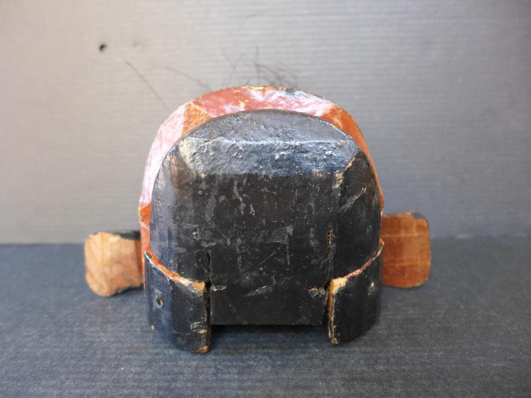 明治大正期頃　獅子頭　一刀彫り　木彫　魔除け　厄除け レトロ　アンティーク　骨董