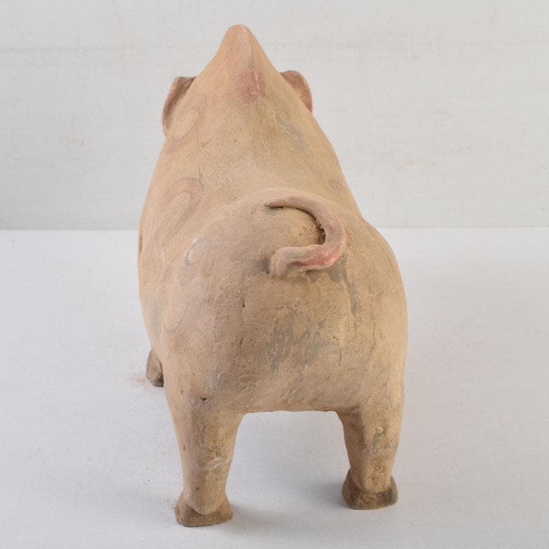 中国　加彩　豚俑　陶俑　置物　V　9049AE