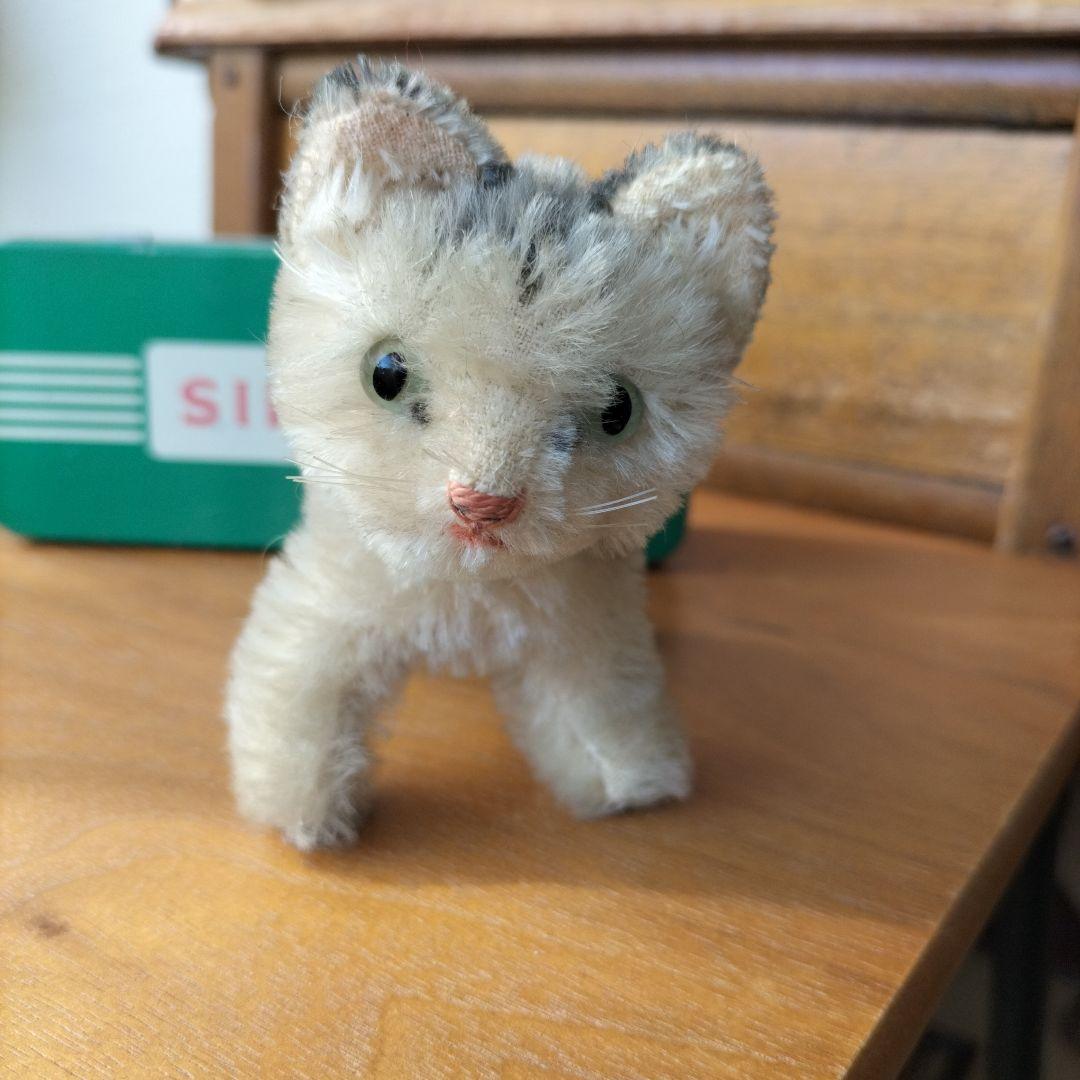 ビンテージ　シュタイフ　Tabby キャット　猫