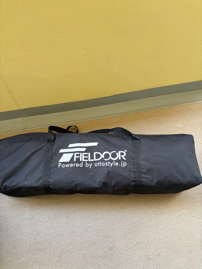 FIELDOOR オレンジ タープ 2.0m x 2.0m サイドパネル２枚付き