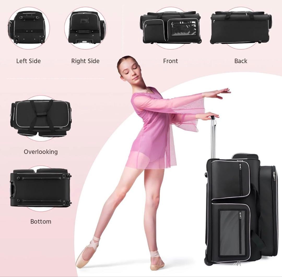 ダンスバッグ with ガーメントラック 28インチ ブラック ダンス衣装収納