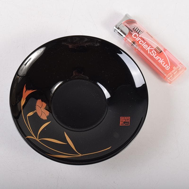 輪島塗　五作家　榎木盛　小森克巳など　草花蒔絵　茶托　五客　共箱　MR8548B