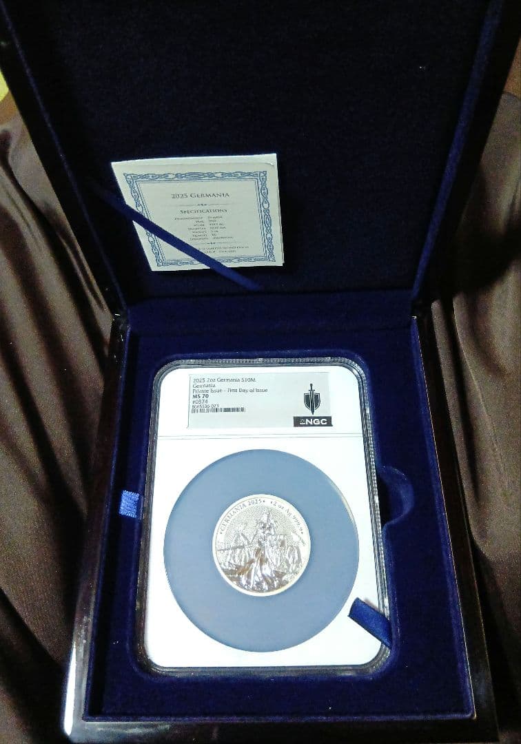 2025 MS70 ゲルマニア 2オンス 銀貨 1000枚限定 NGC PCGS