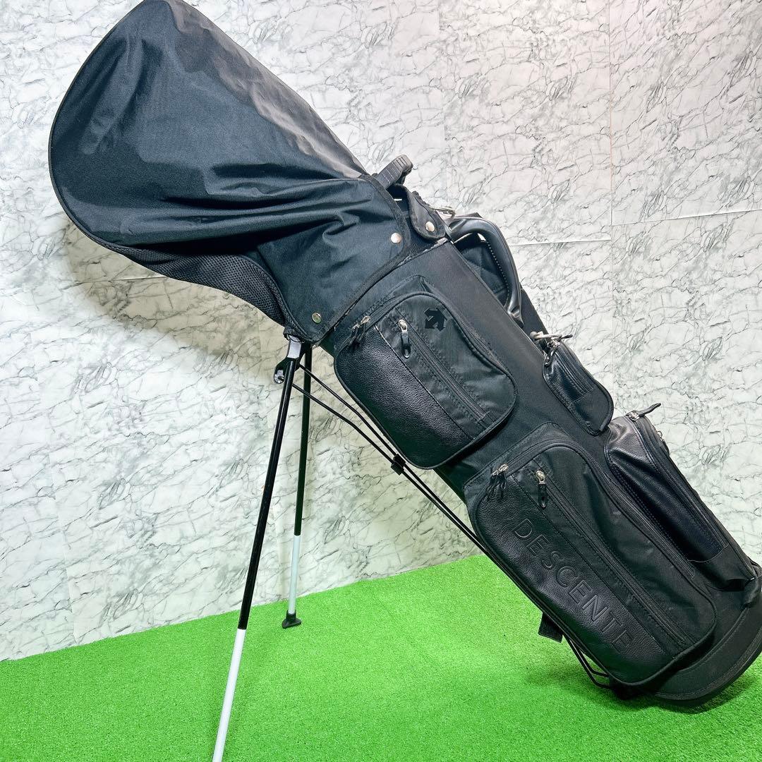DESCENTE デサント 軽量 キャディバッグ オールブラック スタンド付き