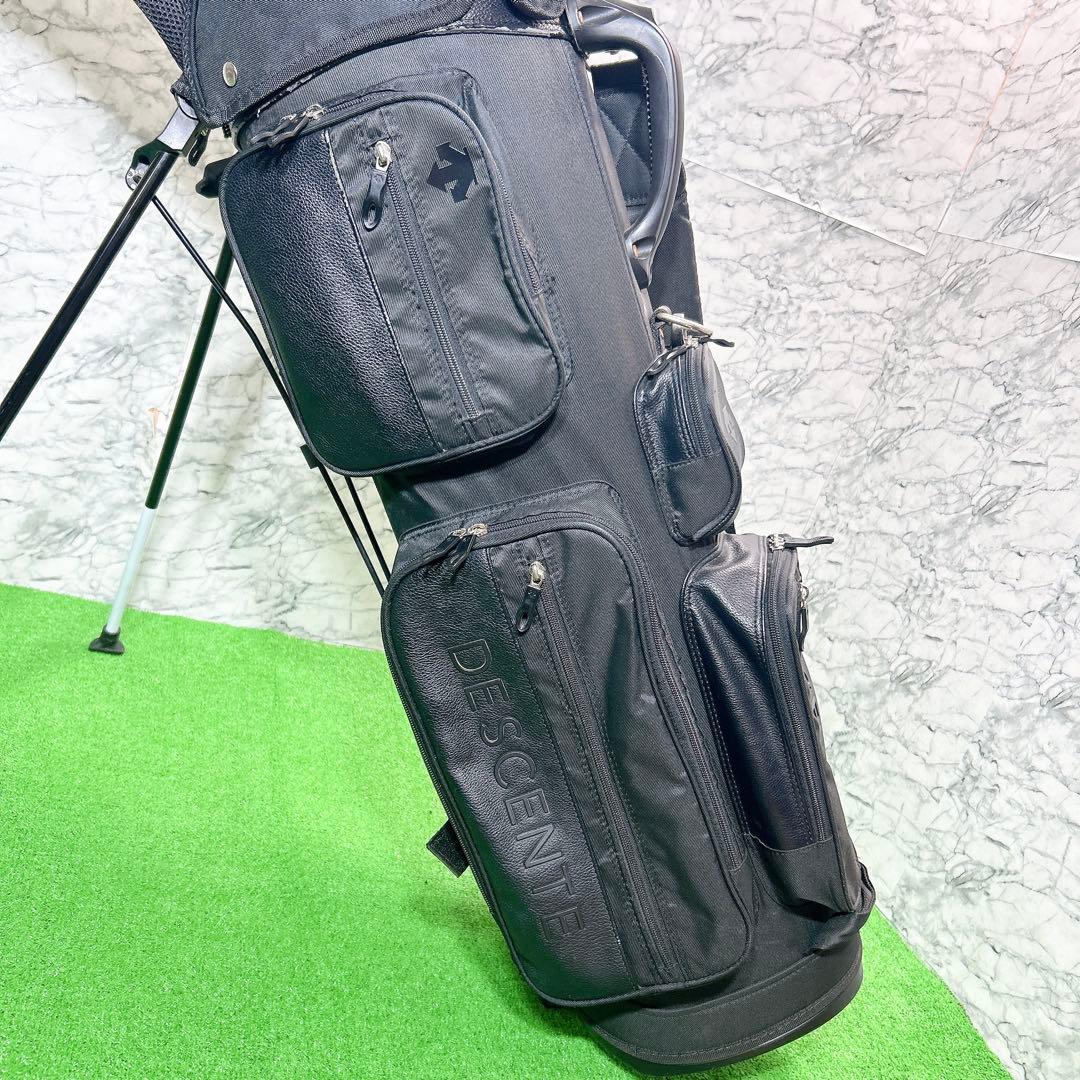 DESCENTE デサント 軽量 キャディバッグ オールブラック スタンド付き