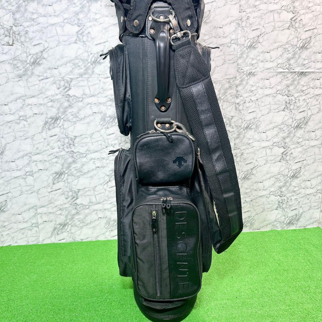 DESCENTE デサント 軽量 キャディバッグ オールブラック スタンド付き