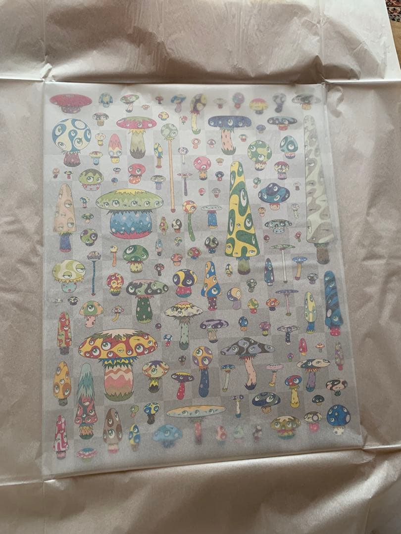 村上隆「ポジきのこ」サイン入り　オフセットリトグラフ