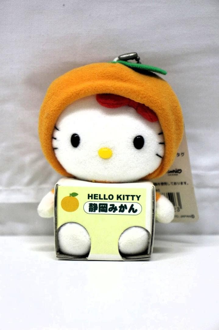 ◆ハローキティ 静岡限定 静岡みかん ぬいぐるみ キーホルダー　08106