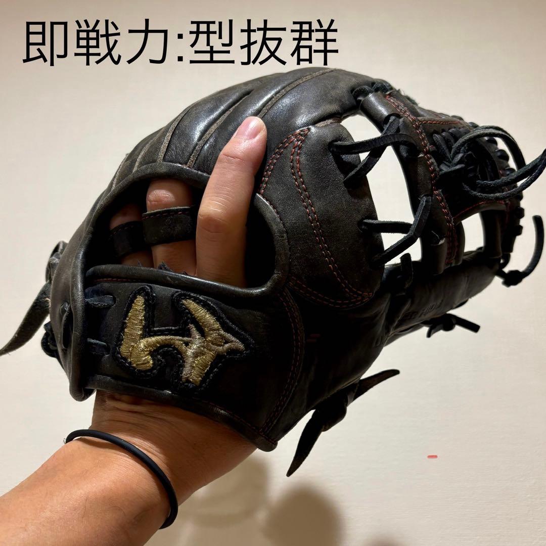 ワールドペガサス 軟式グローブ 少年用 型抜群 即戦力 ブラック 指リング