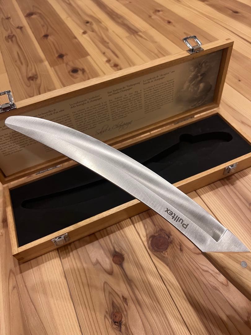 プルテックス シャンパンサーベル 木製ケース付き