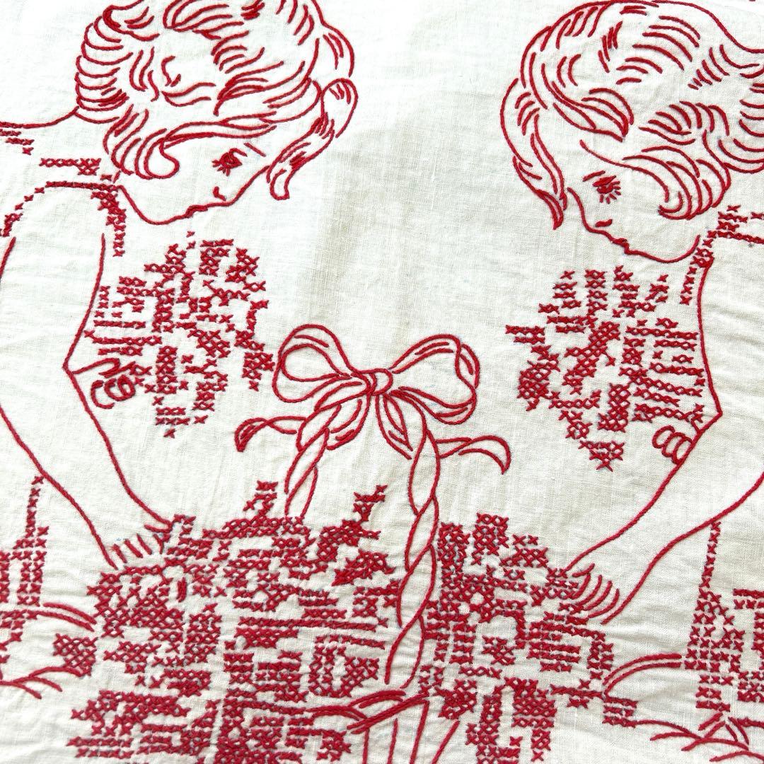 ドイツアンティーク　刺繍タペストリー