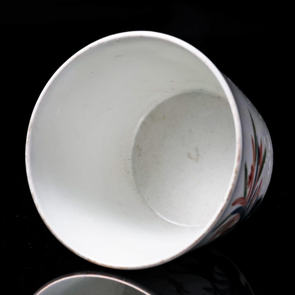 古伊万里 江戸幕末 明治時代物 富貴長春銘 染錦 蕎麦猪口 有田焼 骨董