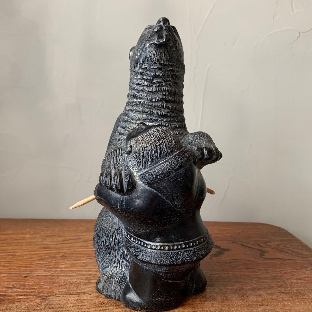 ビンテージ　シロクマ　エスキモー　ネイティブアメリカン　ハンドクラフト　彫刻