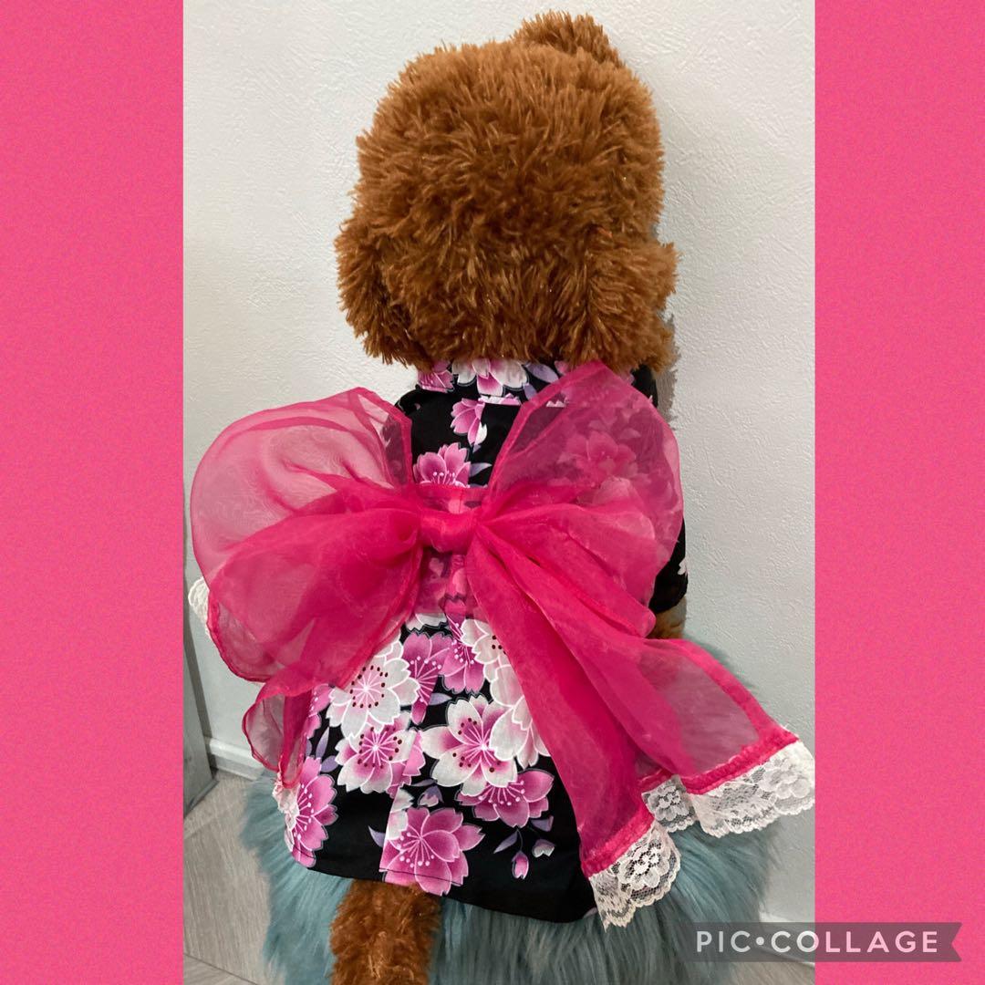 ハンドメイド 和柄 犬服　犬 着物　浴衣　和服　お祭り　夏