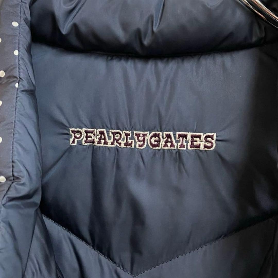 美品 PEARLY GATES ドット柄 リバーシブル ダウンベスト