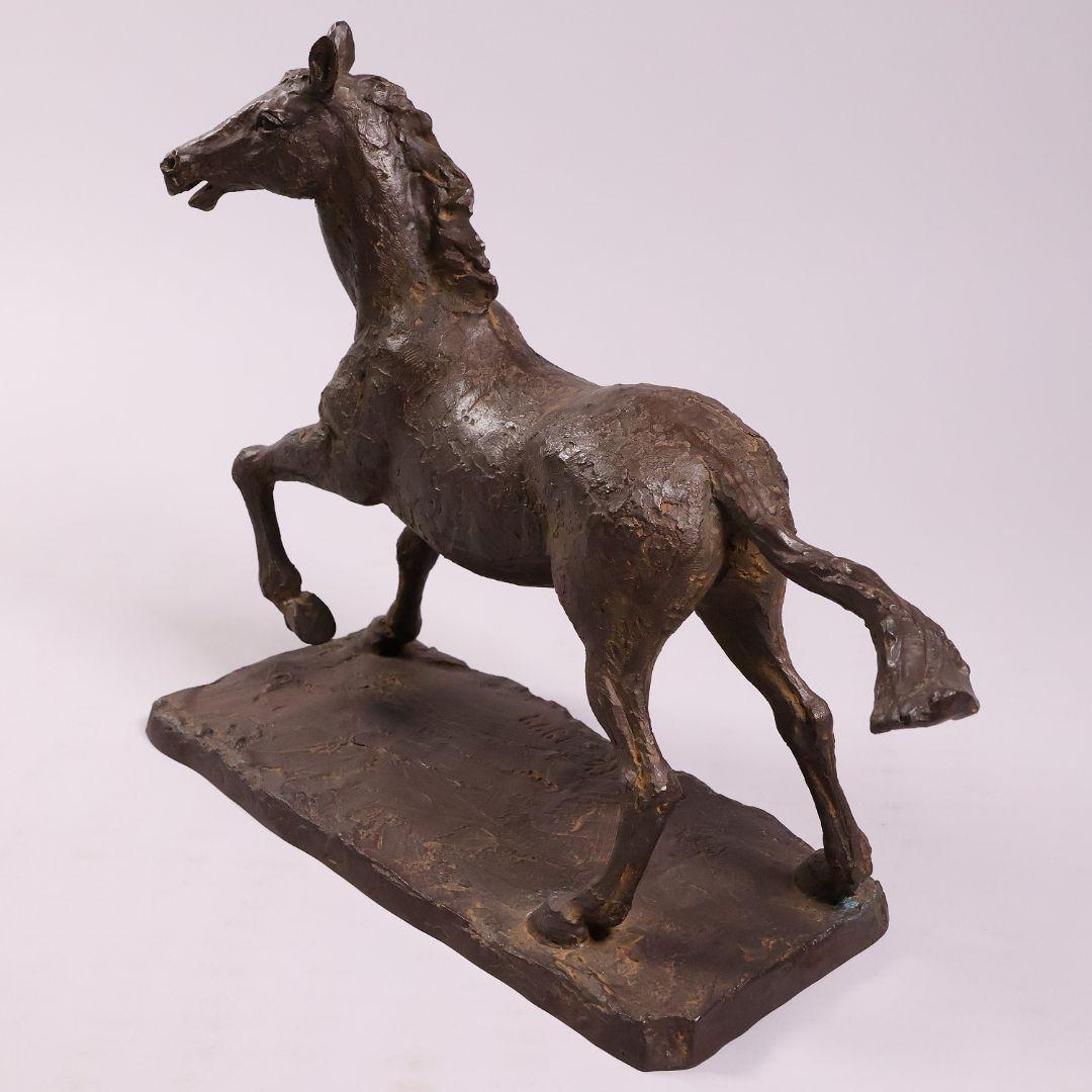 友澤正彦「春風」馬 1977年 銅製 ブロンズ 置物 6744g【MA623】