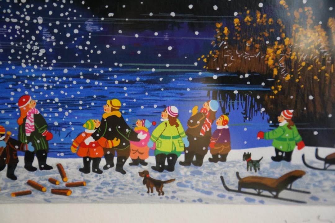 ヒロ・ヤマガタ 『日本のエッセンス 初雪』 シルクスクリーン 直筆サイン