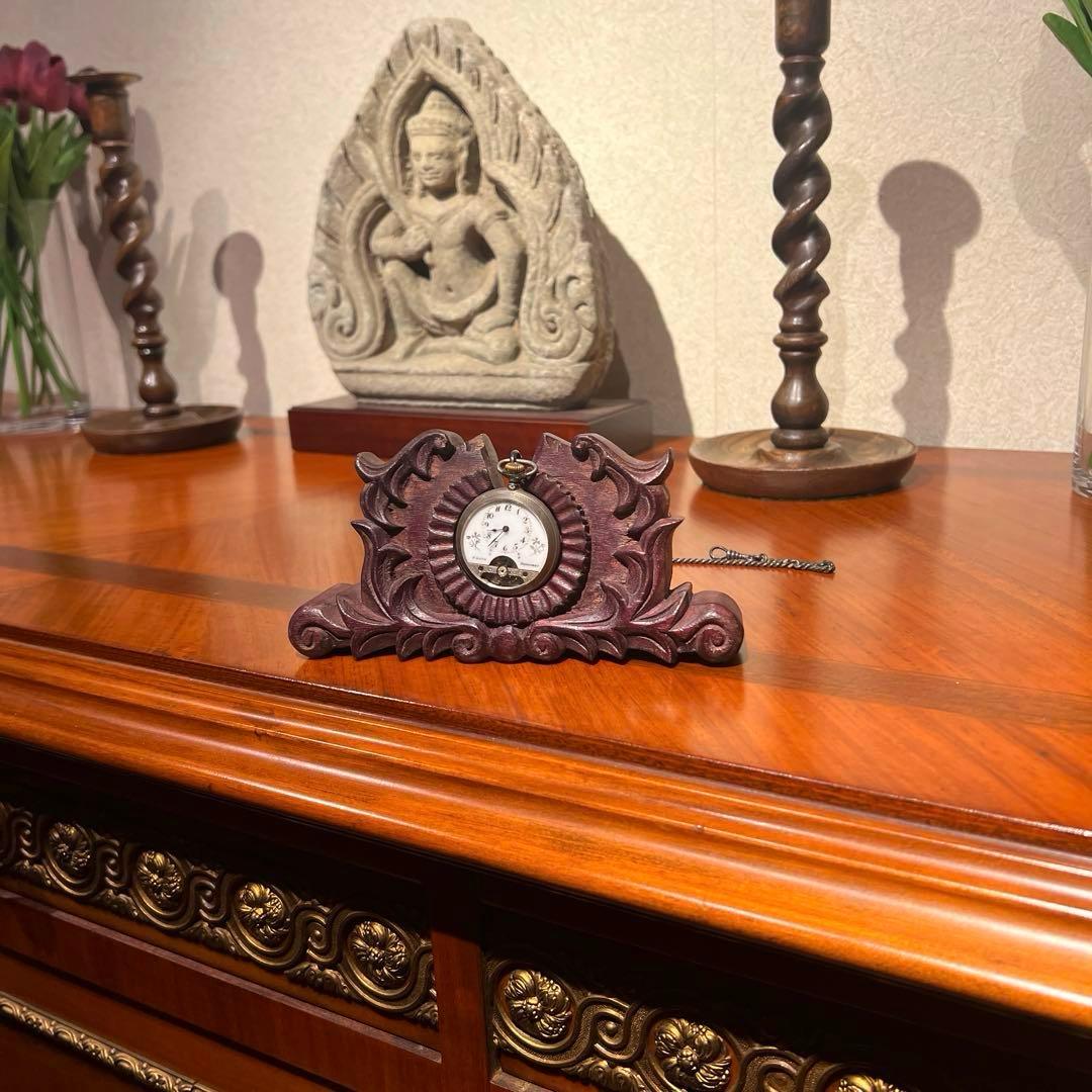 アンティーク フランス 懐中時計置き台　大正期　ロココ調100年以上前