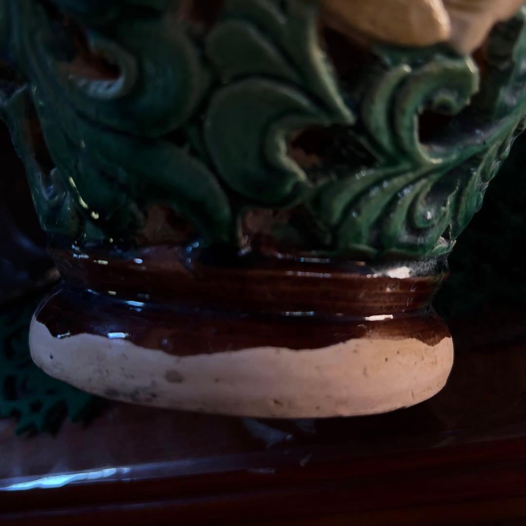 宋磁 宋三彩 中国 宋代 透かしあり 唐三彩