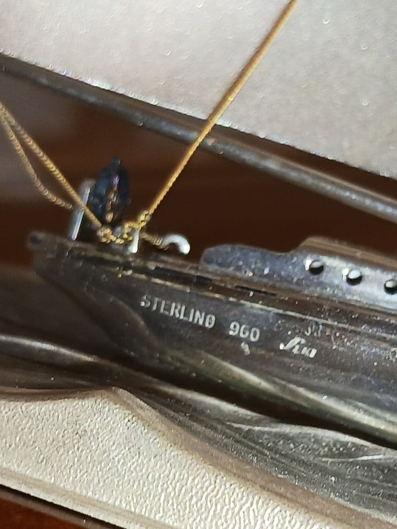 銀製　純銀　帆船　置物　ヨット sterling960 関工芸　シルバー