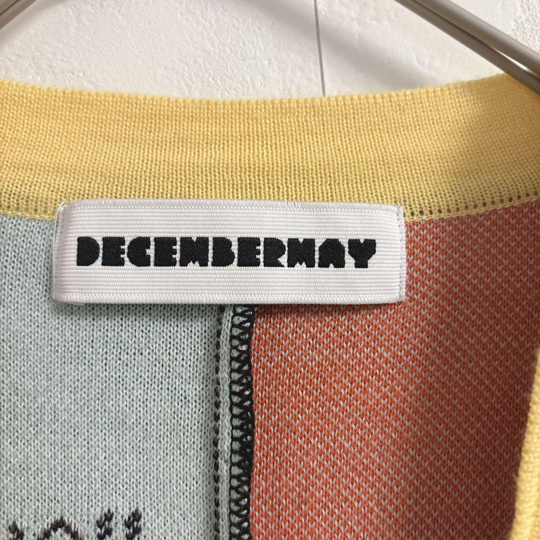 【美品】ディセンバーメイ カーディガン ユニセックス ゴルフウェア ウール混