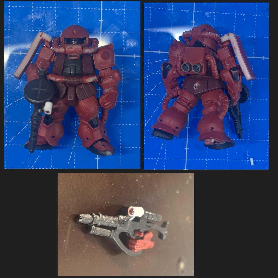 ガンダムコンバージ　リペイント　改造　シャアザクゆう【在庫確認ください】