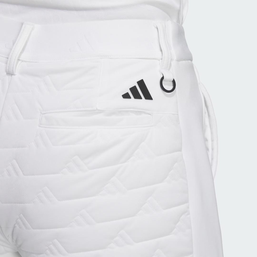 【M】秋冬 定価34,100円 アディダス ゴルフ 中綿 キルト セットアップ白