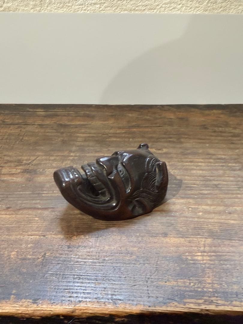 根付　般若　木製　鬼　江戸