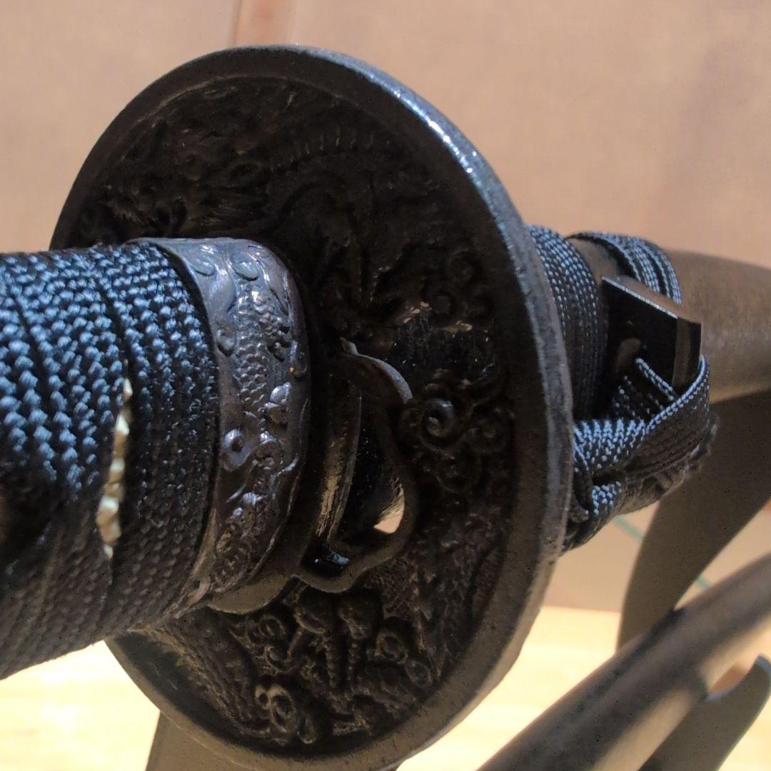 模造刀 (黒石目拵え) 打刀＋脇差し＝二振りセット＋刀掛け台　✰フルセット✰