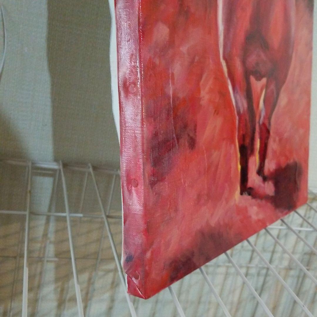 油絵　みーちゃん　夕方帰る子豚