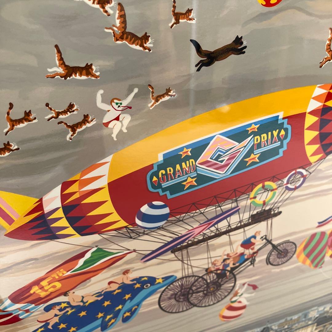 ヒロヤマガタ　 シルクスクリーン　そよ風に乗って　110✖️96cm 特大