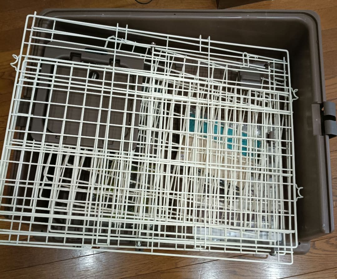 【使用期間3ヶ月中古品】キャットケージ＋ウォーターディッシュ