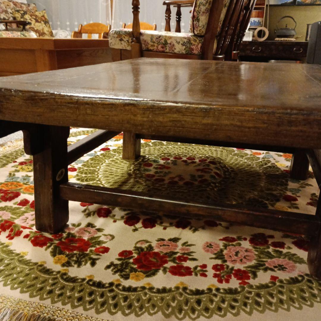 上海アンティークテーブル　木製座卓 ダークブラウン