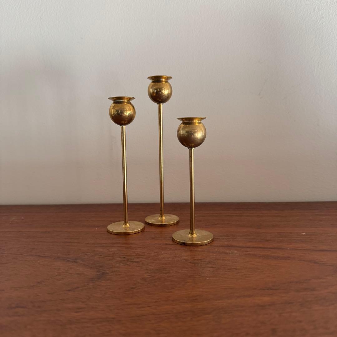 スクルツナ　真鍮製キャンドルホルダー3個セット