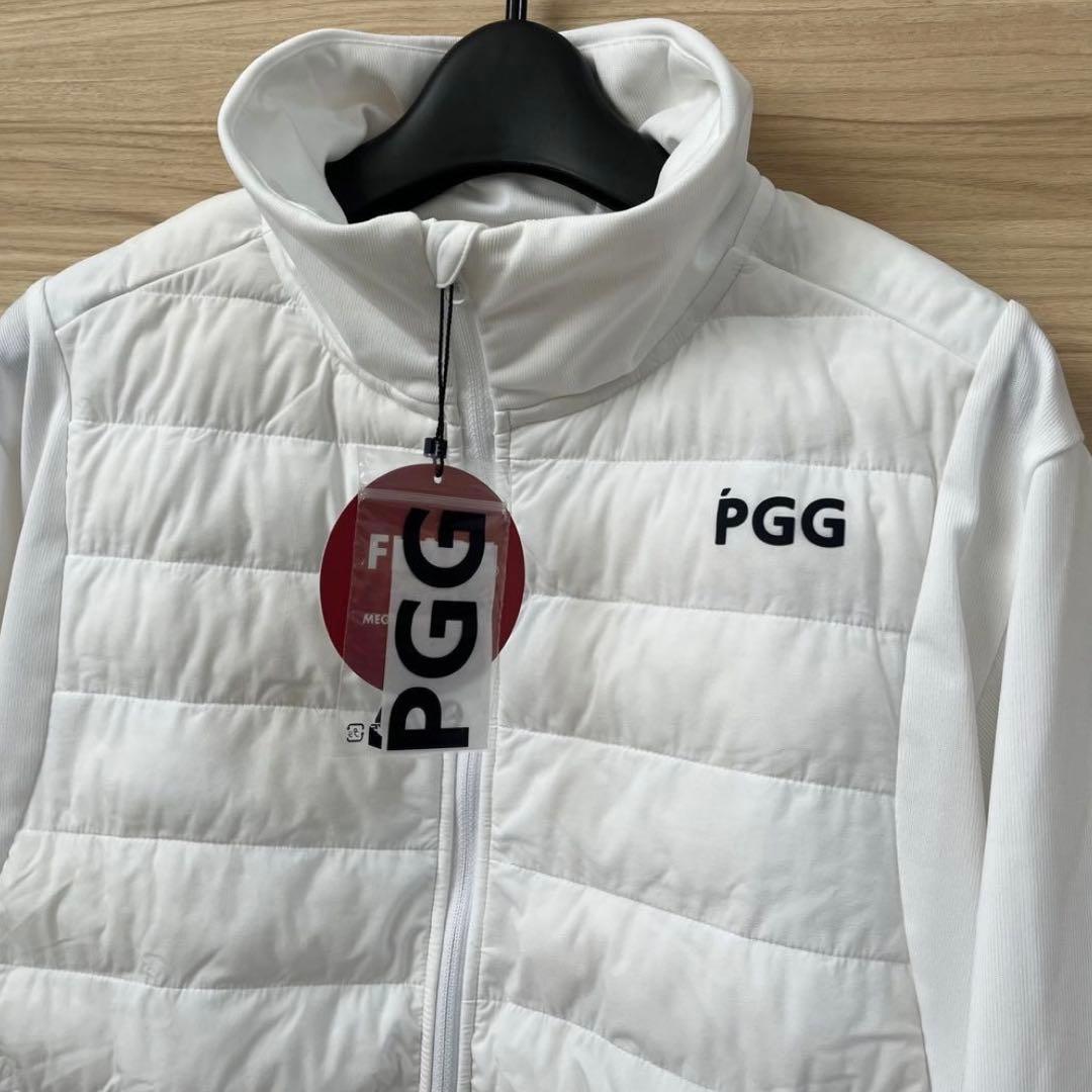 新品★49,500円 PGG パーリーゲイツ 中綿ダウンジャケット 白×黒ロゴM