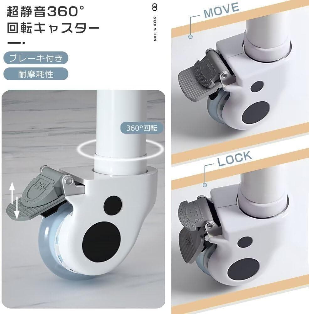 医療用ワゴン　ワゴン 3段　キャスター付 汚れ物バケツ付 医療用トロリー