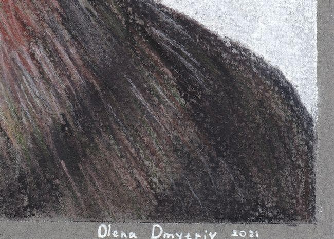 イラスト原画 「見上げる猫」