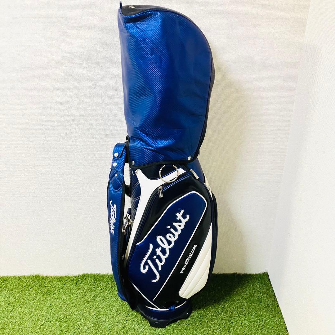 タイトリスト キャディバッグ ブルー ビッグロゴ カッコいい カート式 メンズ