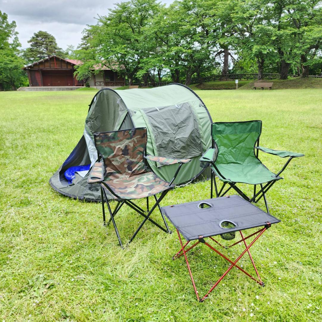 ♪簡単一瞬♪　1秒テント　アウトドア　キャンプ　BBQ グリーン&グレー