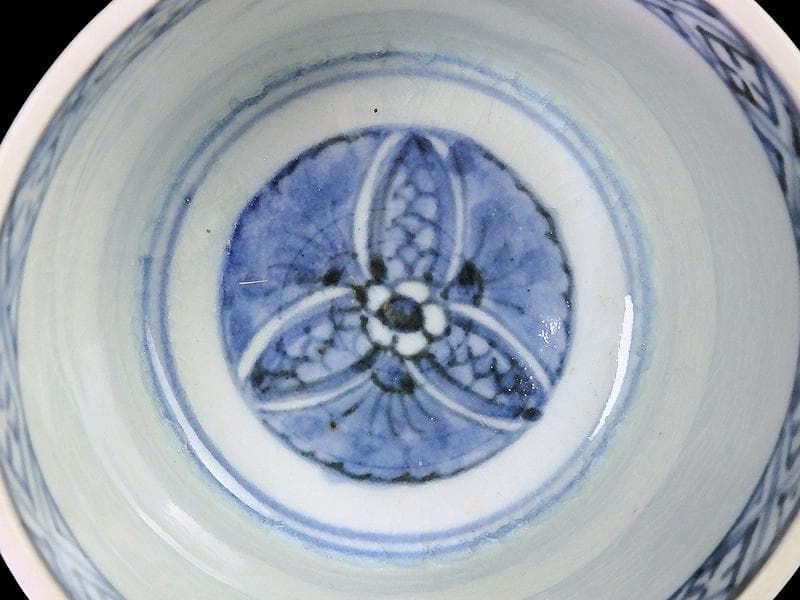 古伊万里　青磁　大振蕎麦猪口　江戸期　AS-fbvm