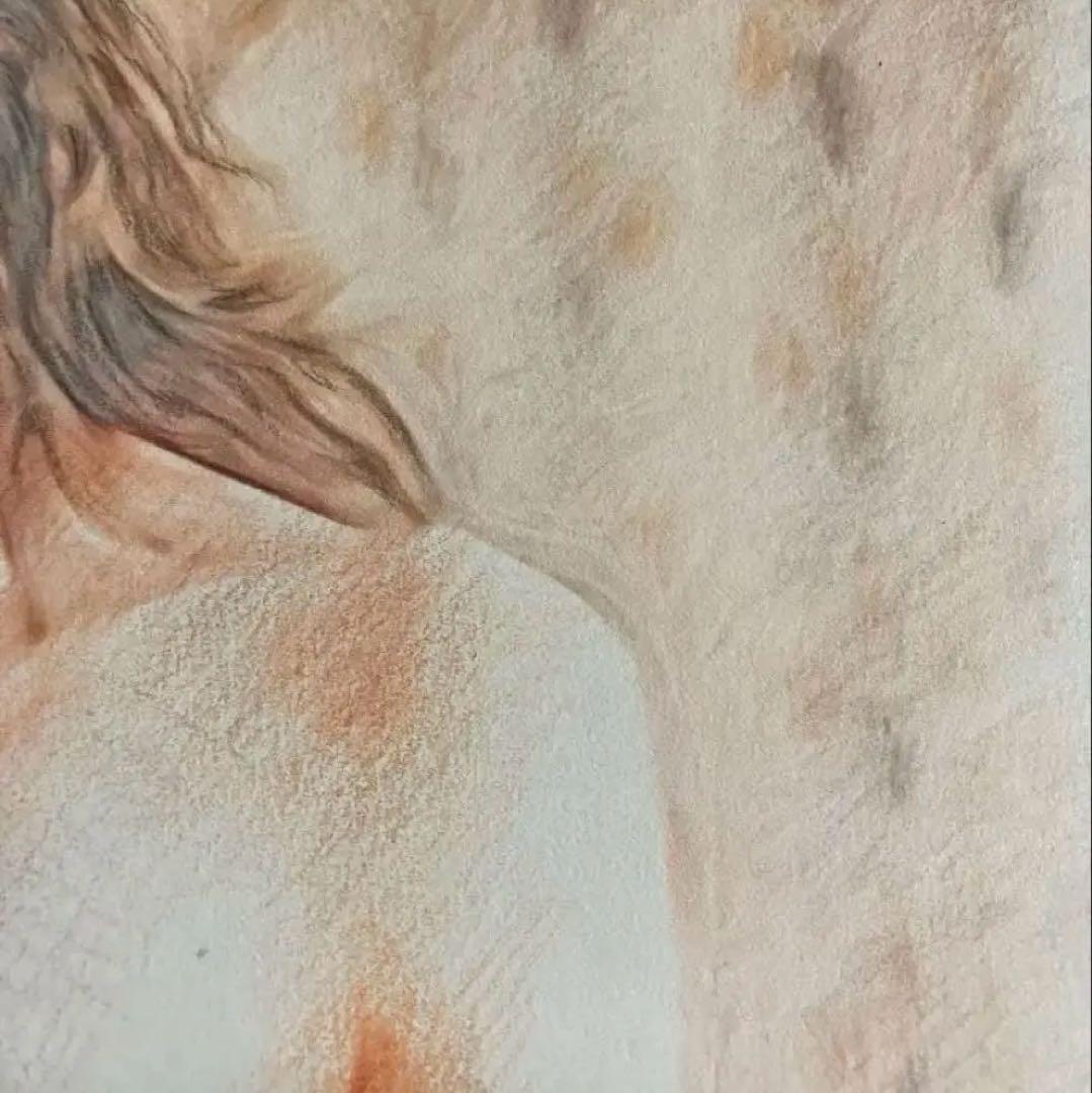 女優画18 額装品　額縁寸法32.7㎝×24.0㎝×1.5㎝　色鉛筆画　定款付