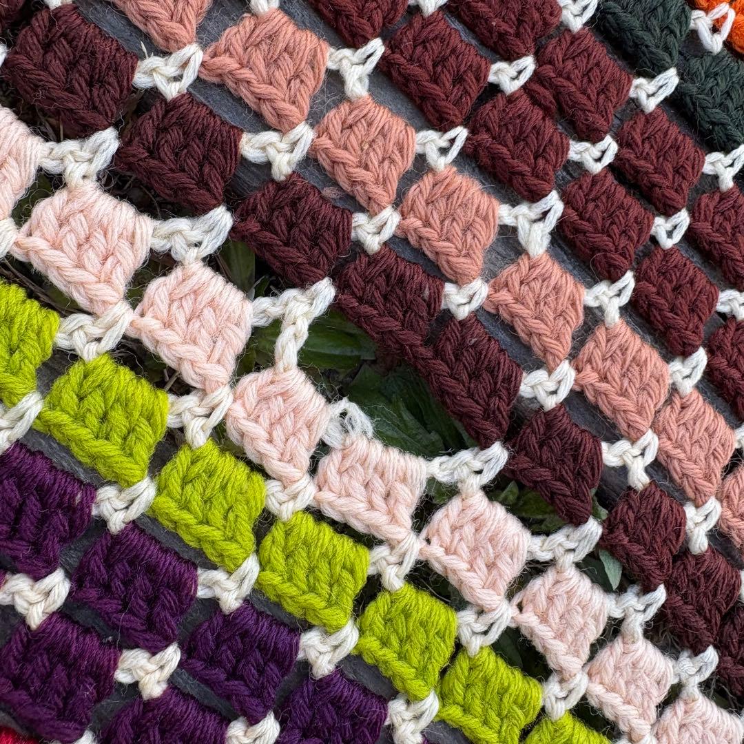 【USA vintage】 グラニーブランケット グラニースクエア ラグ